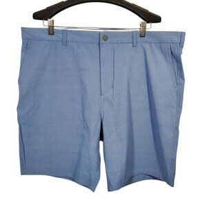 Johnnie-O Calcutta Performance Woven Shorts Men's 40 Laguna Blue Flat-Front